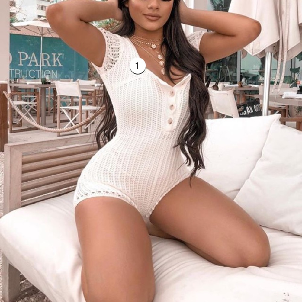 NWT Her Innocent Side Crochet Romper